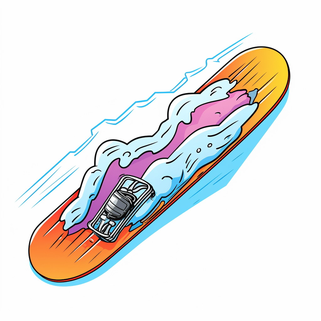 Buntes Snowboard-Design Ausmalbild und Malvorlage