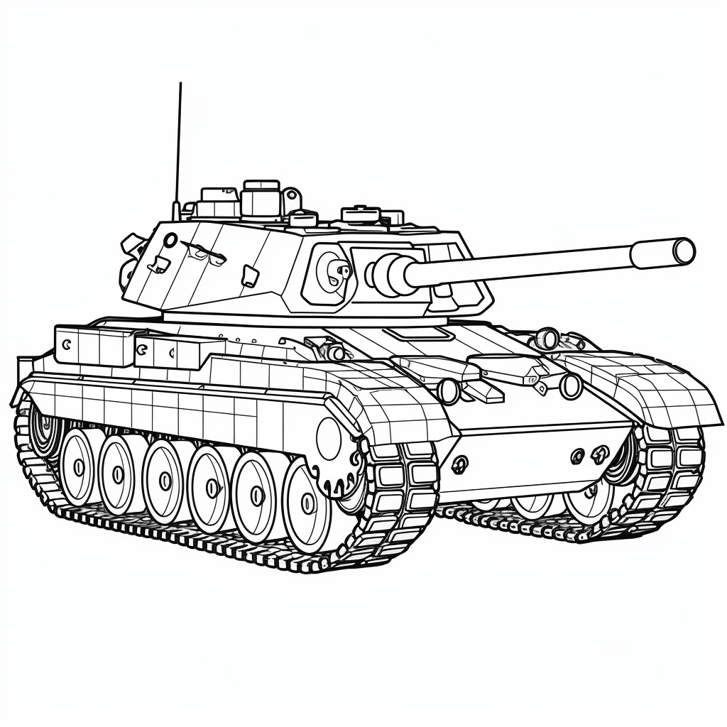 Camouflage-Panzer Ausmalbild und Malvorlage
