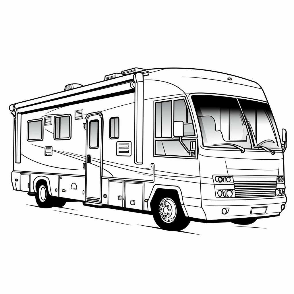 Einzigartiges Wohnmobil Ausmalbild und Malvorlage