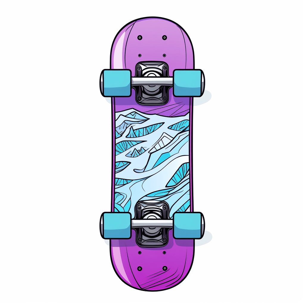 Farbenfrohes Snowboard Ausmalbild und Malvorlage