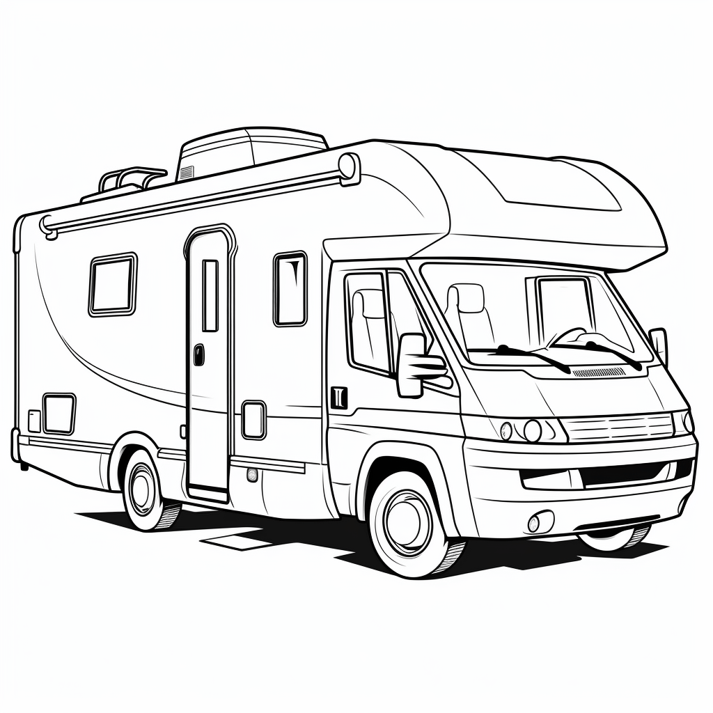 Handliches Wohnmobil Ausmalbild und Malvorlage