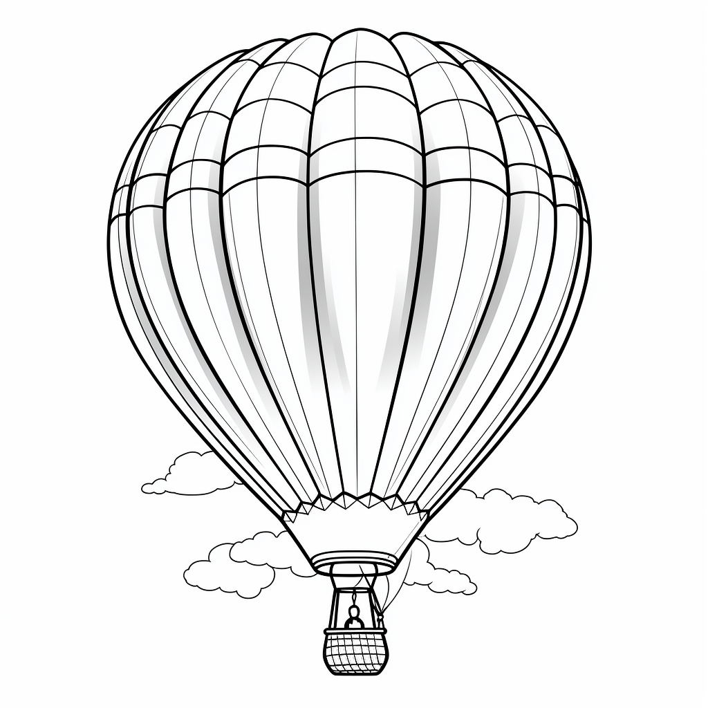Heißluftballon mit buntem Muster Ausmalbild und Malvorlage