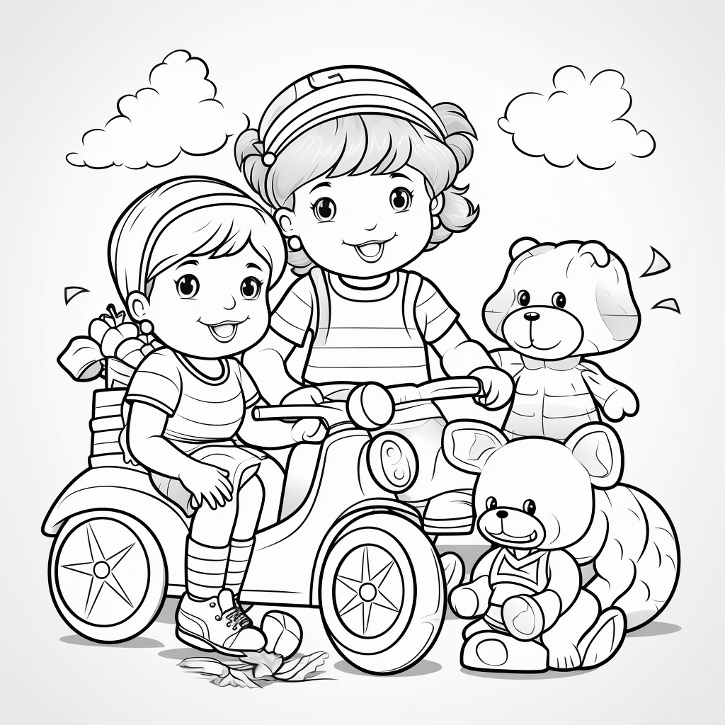 Kinder-Quad Ausmalbild und Malvorlage