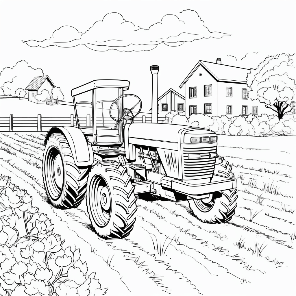 Landwirtschaftliches Quad Ausmalbild und Malvorlage