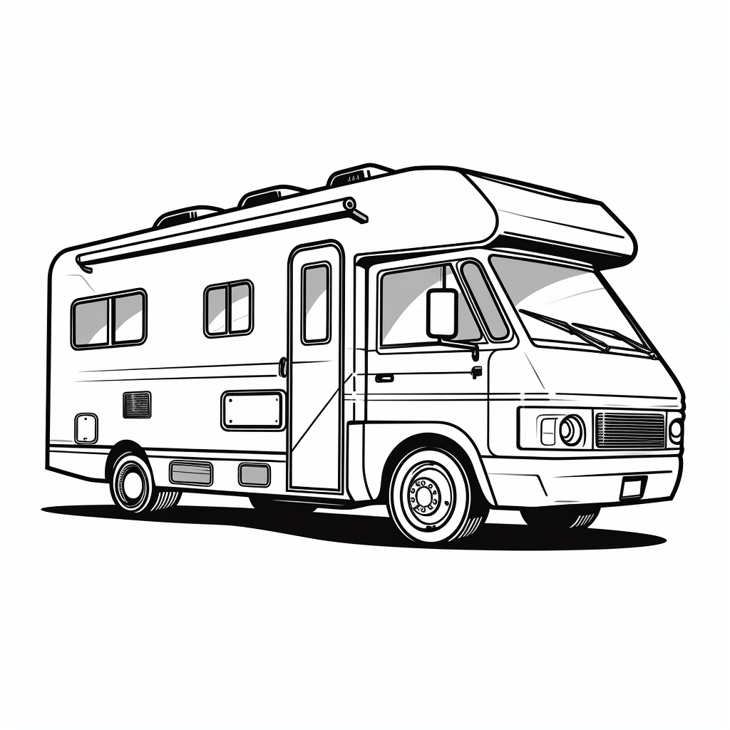 Maßgeschneidertes Wohnmobil Ausmalbild und Malvorlage