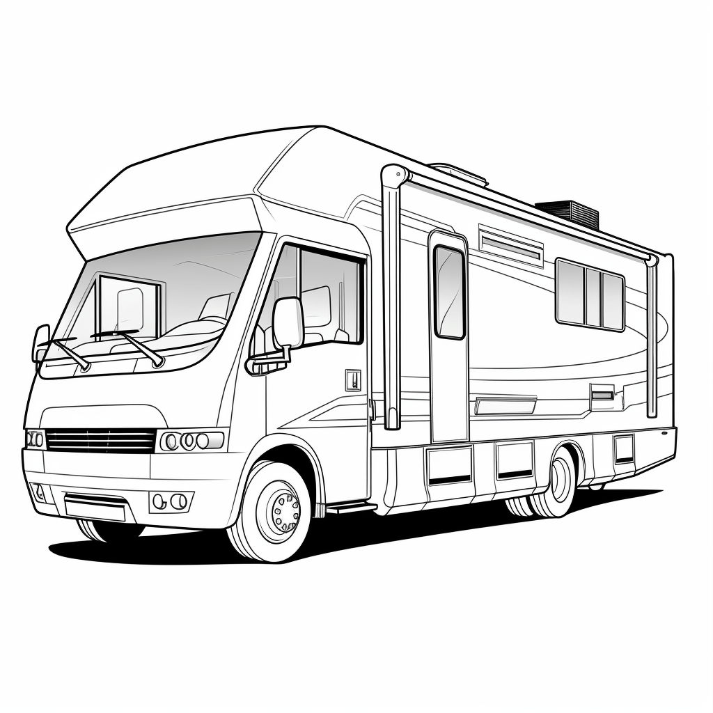 Nachhaltiges Wohnmobil Ausmalbild und Malvorlage