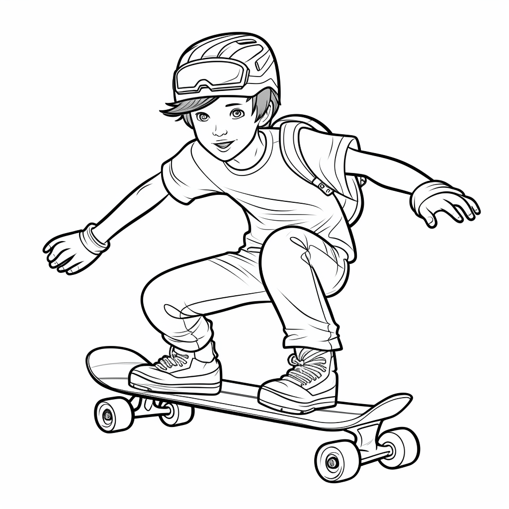 Neues Skateboard Ausmalbild und Malvorlage