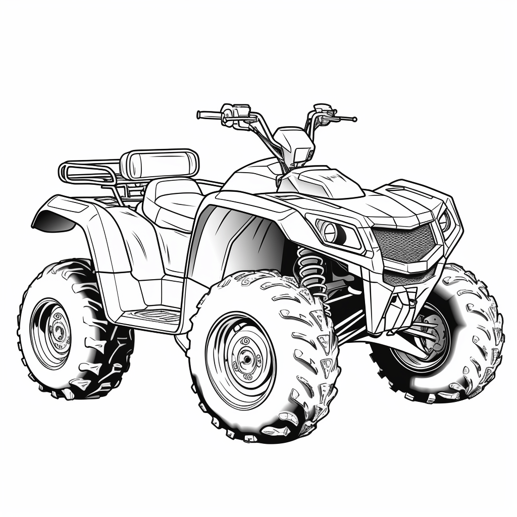 Paar auf Quad Ausmalbild und Malvorlage