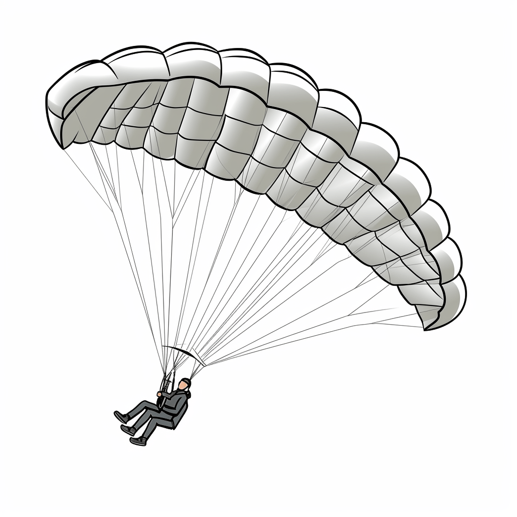 Paraglider fliegt über die Stadt Ausmalbild und Malvorlage