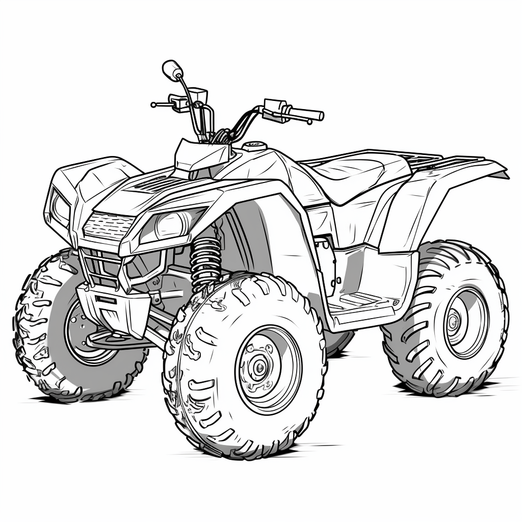 Quad mit Sozius Ausmalbild und Malvorlage