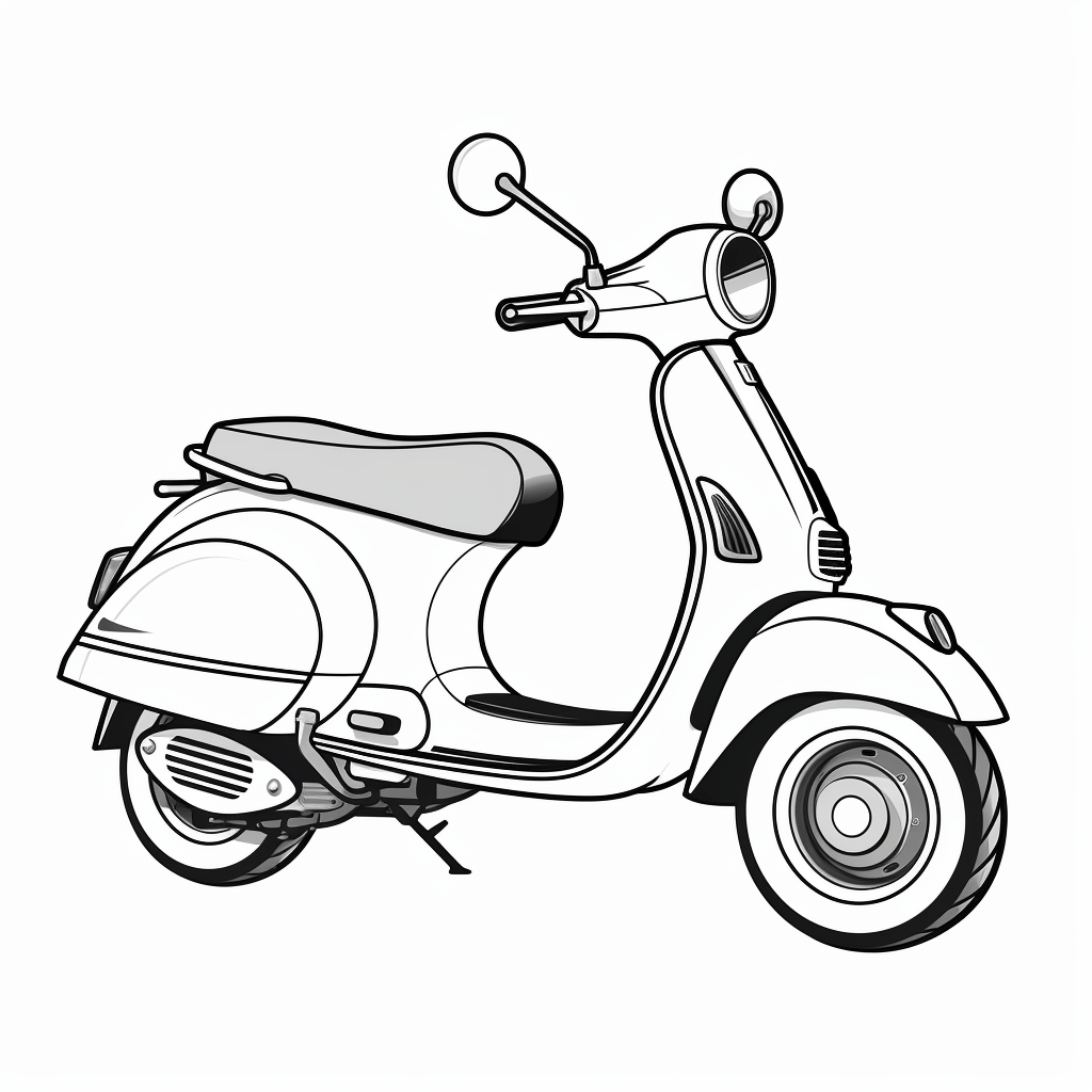 Roller mit Helm Ausmalbild und Malvorlage