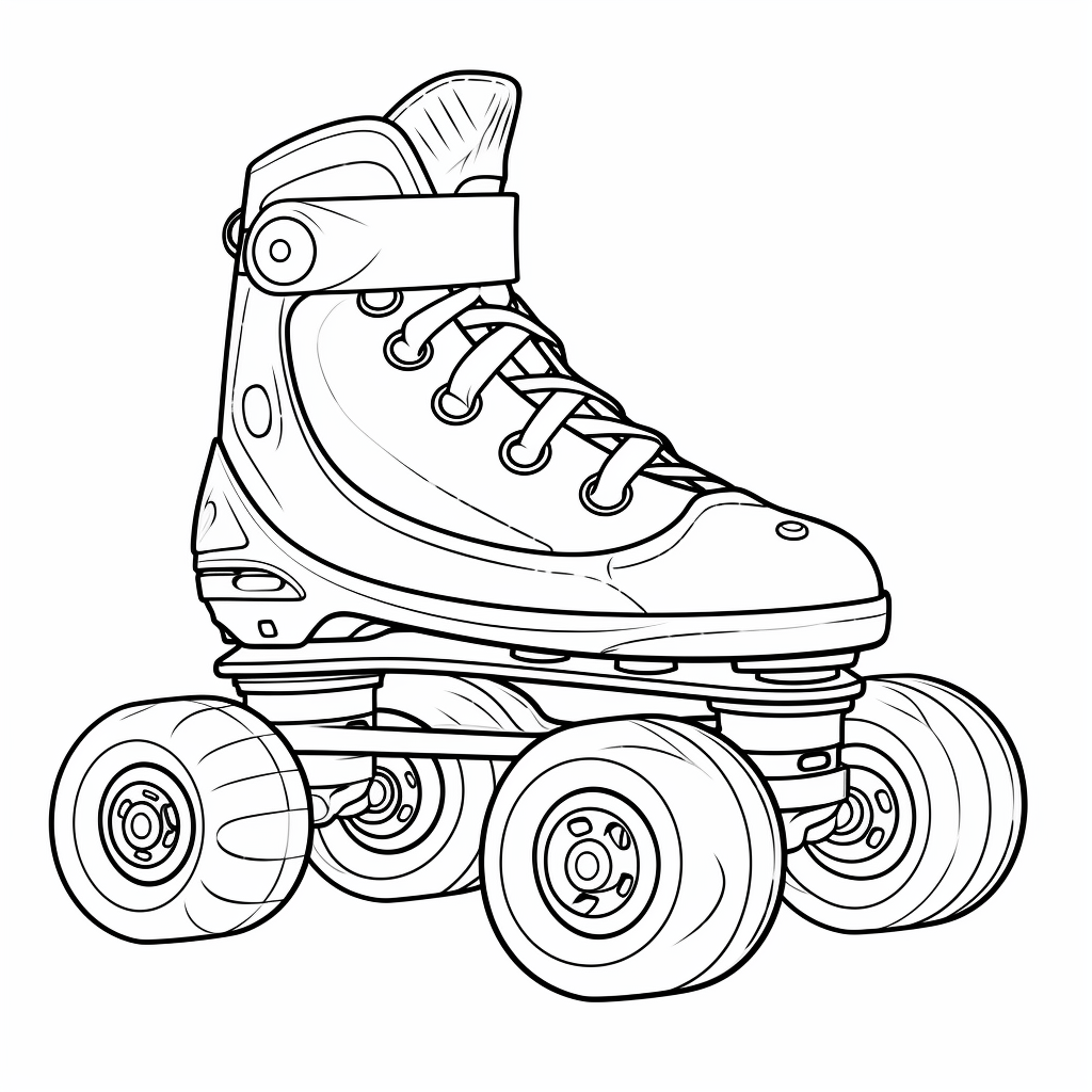 Rollschuhe und Helm Ausmalbild und Malvorlage