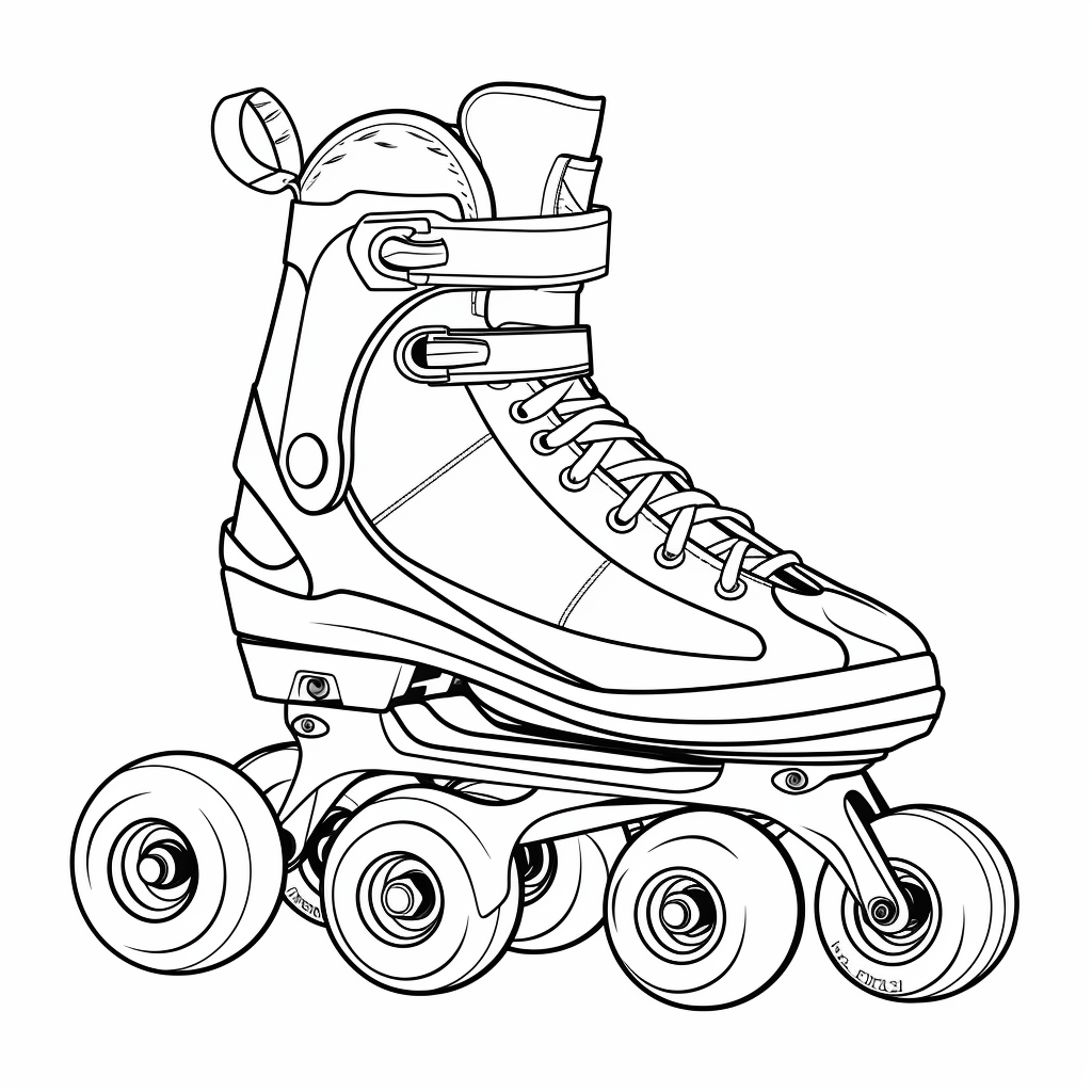 Rollschuhe und Schutzhelm Ausmalbild und Malvorlage