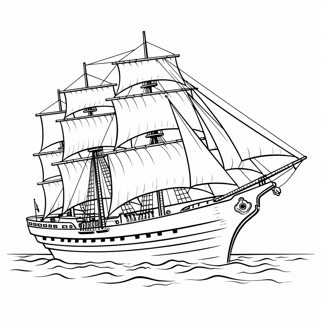 Schiff auf Wasser - happycoloring.net