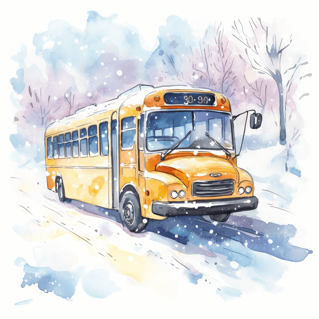 Schnee-Bus Ausmalbild und Malvorlage