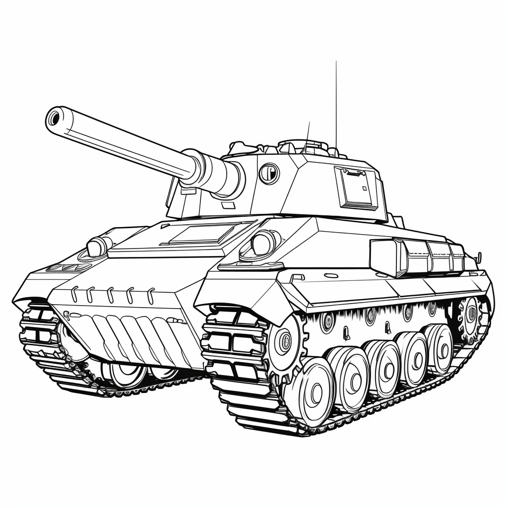 Schneller Militärpanzer Ausmalbild und Malvorlage