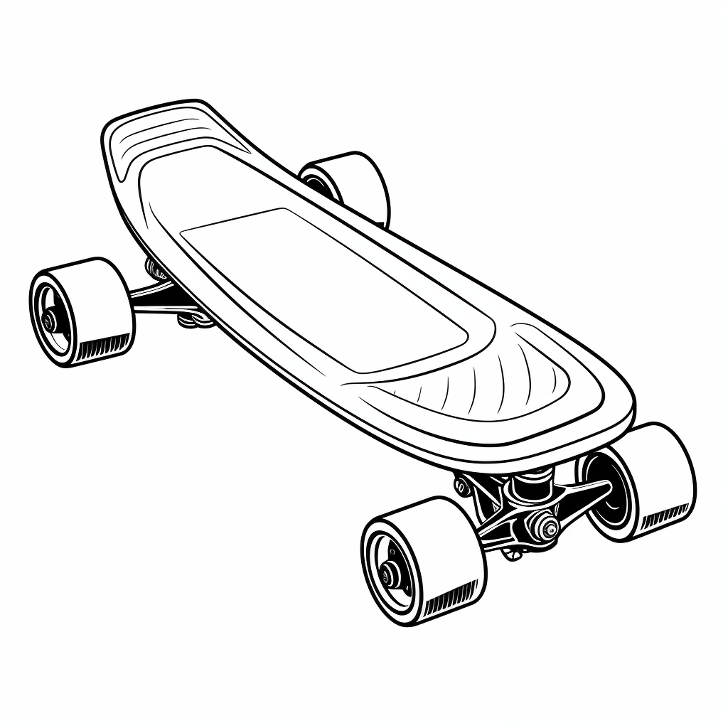 Skateboard bietet viel Platz und Stabilität Ausmalbild und Malvorlage