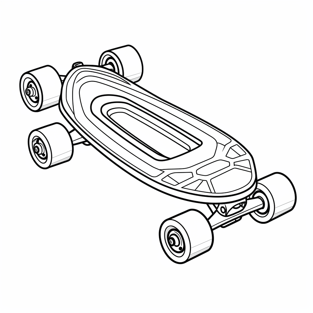 Skateboard eignet sich für Kinder Ausmalbild und Malvorlage