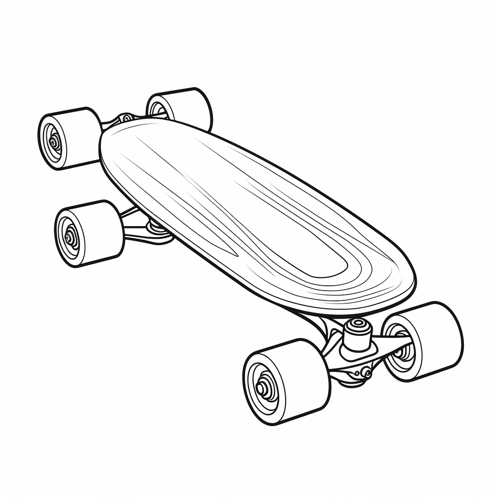 Skateboard glänzt neu und frisch Ausmalbild und Malvorlage