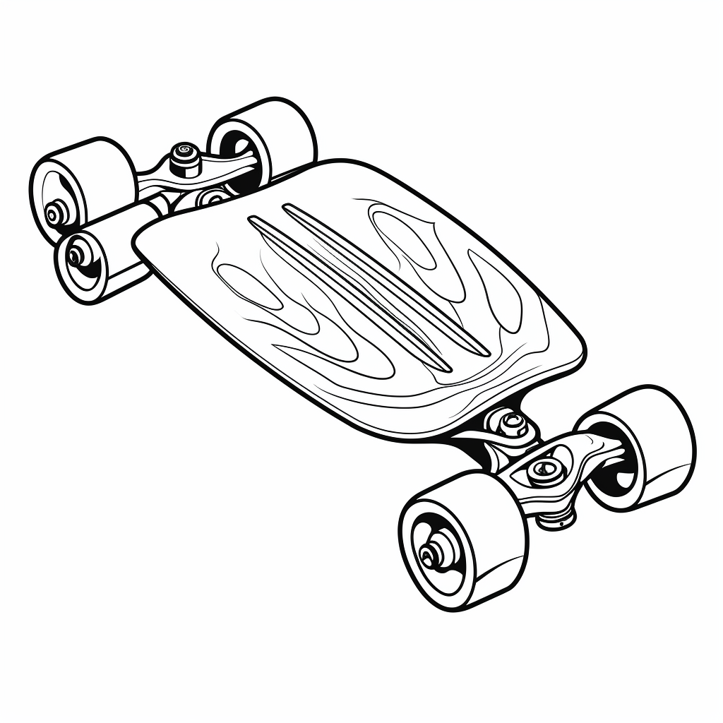 Skateboard ist abgenutzt und zerkratzt Ausmalbild und Malvorlage