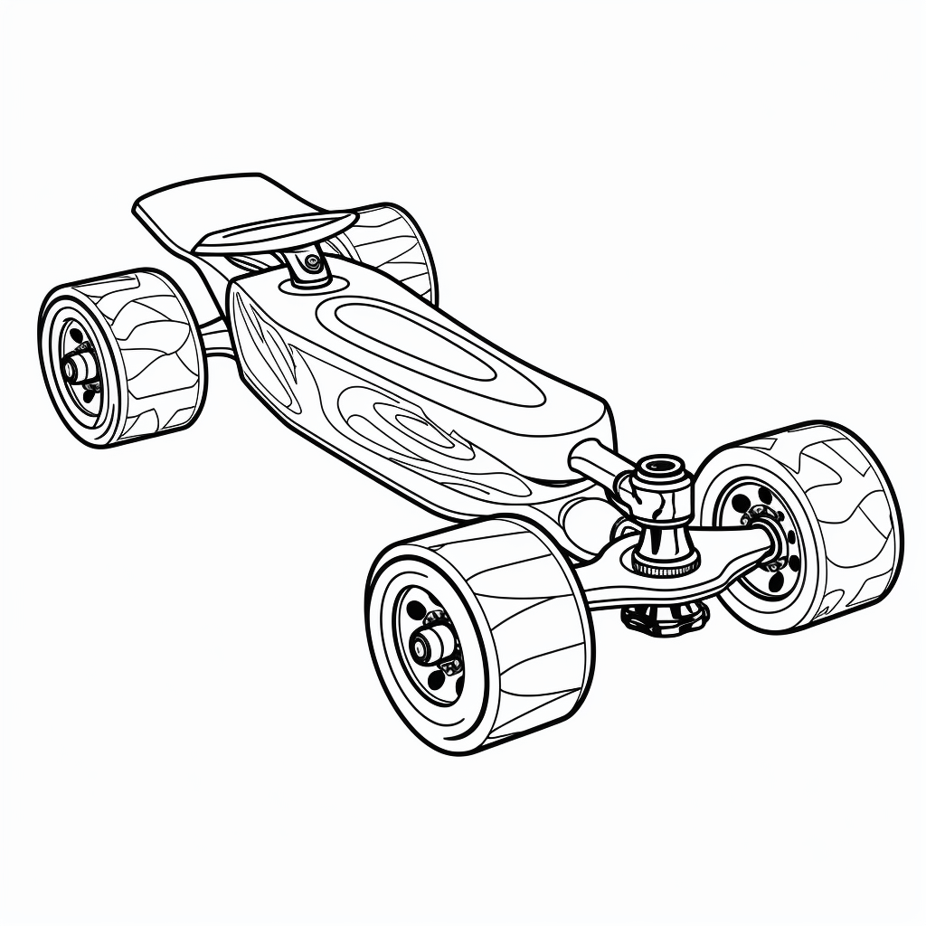 Skateboard ist schwer und robust Ausmalbild und Malvorlage