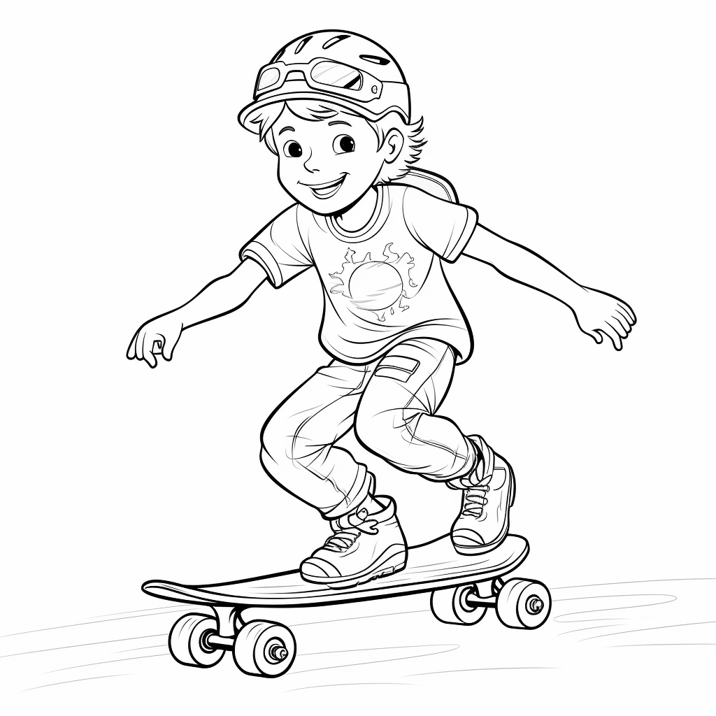 Skateboard ist unbenutzt und makellos Ausmalbild und Malvorlage