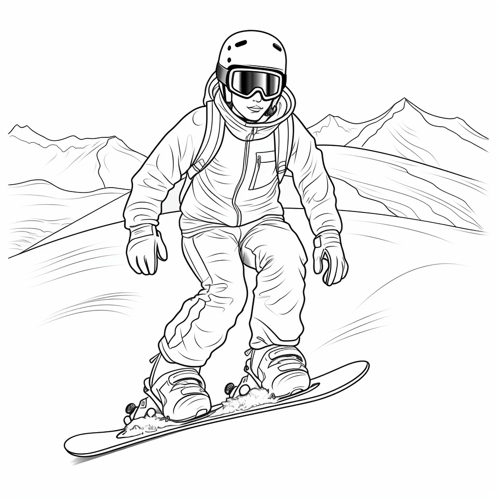 Snowboard neben Lift Ausmalbild und Malvorlage