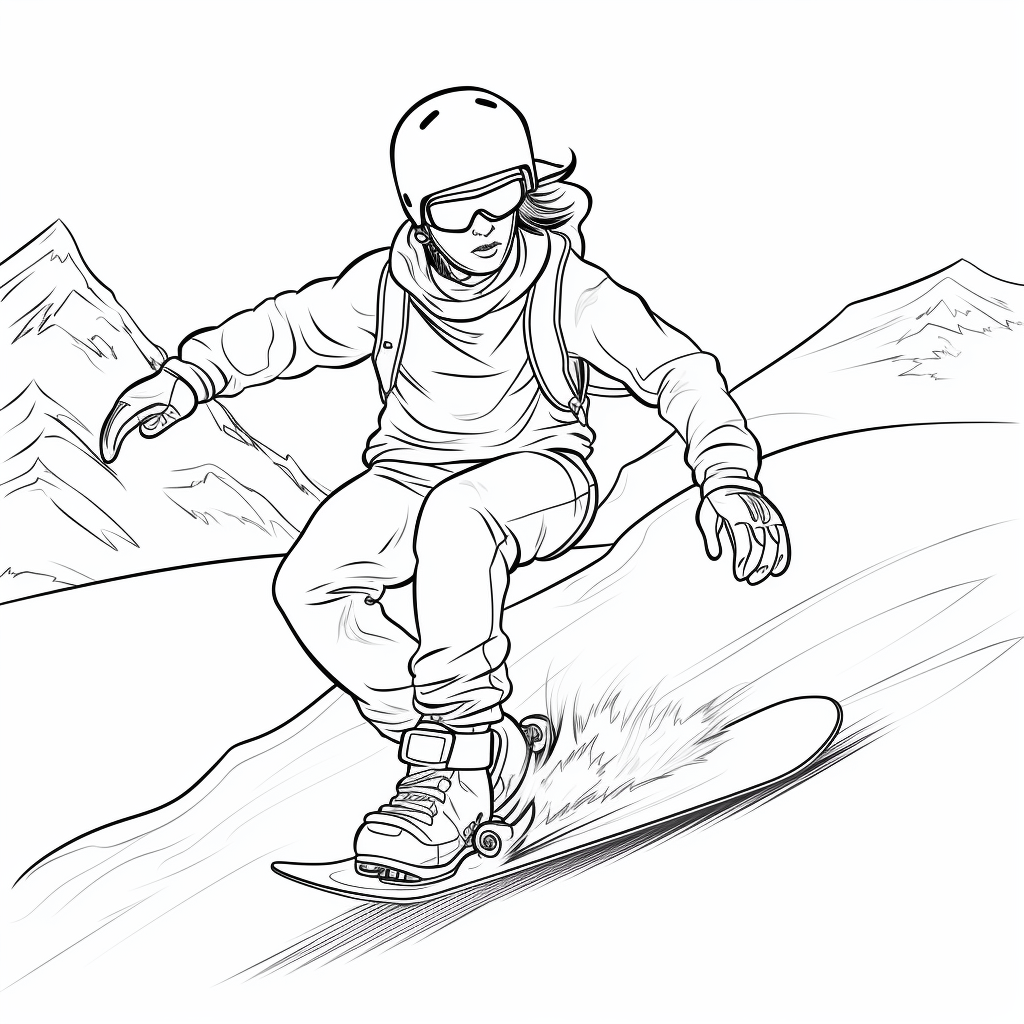Snowboarder macht Trick Ausmalbild und Malvorlage