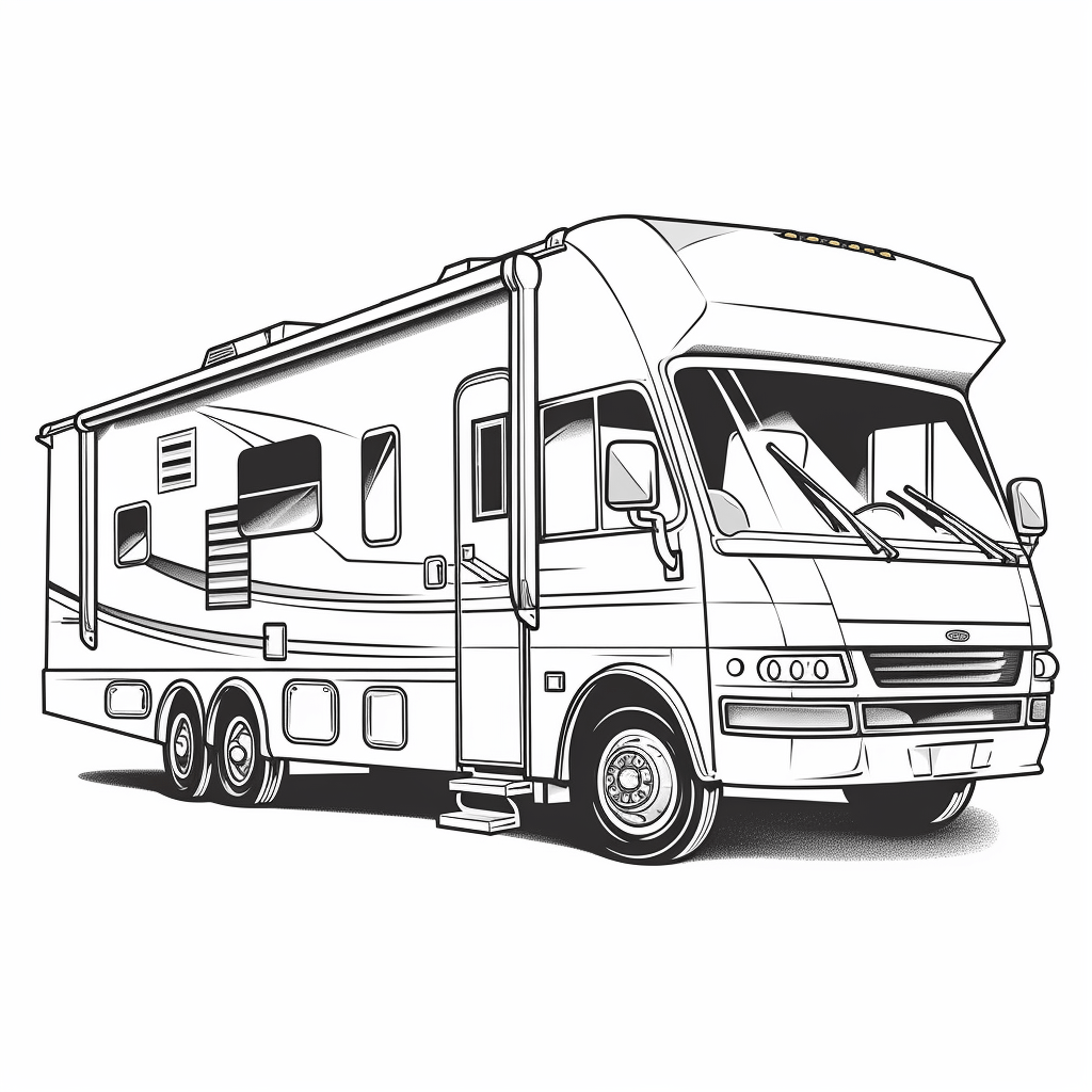 Umweltfreundliches Wohnmobil Ausmalbild und Malvorlage